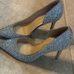 Betsey Johnson Silver Sparkle Heels